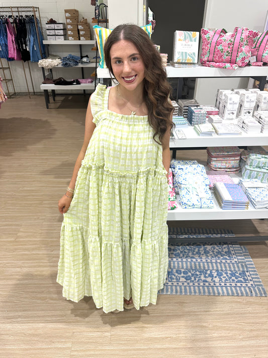 Coconut Lime Gingham Maxi