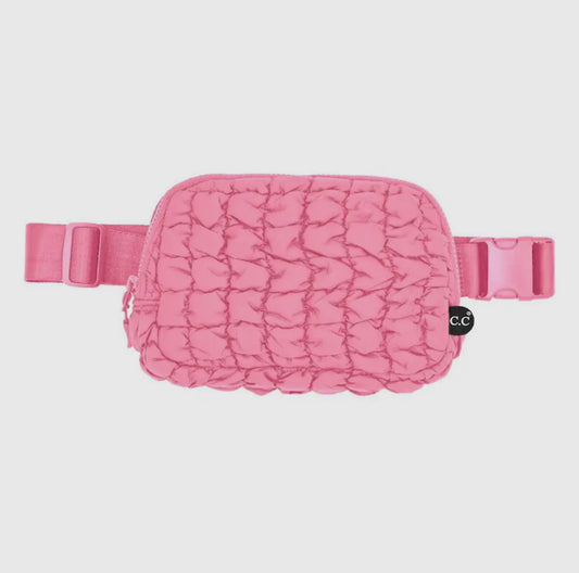 Quilted puffer belt bag