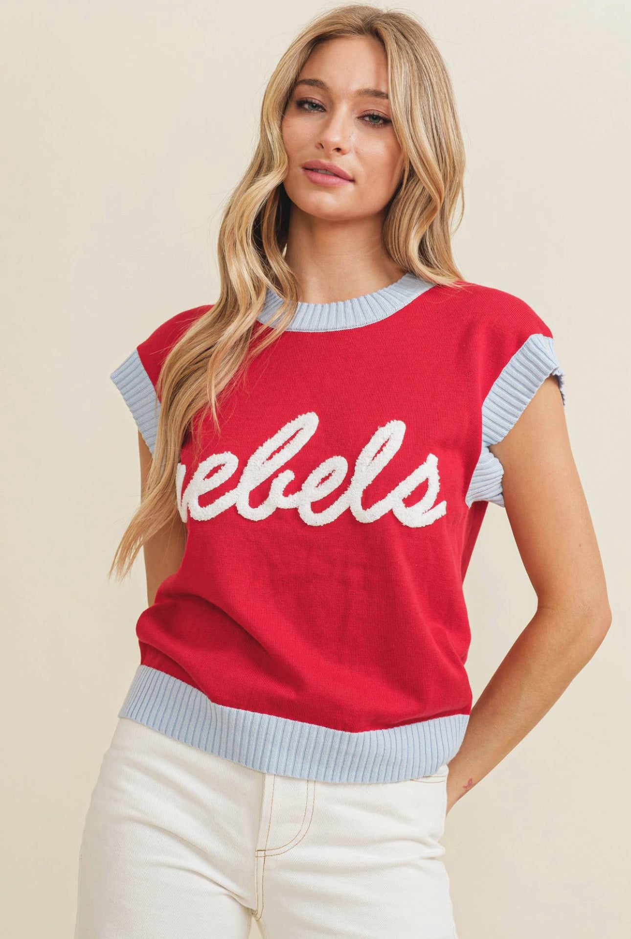 Rebels Game Day Women's Knit Sweater: Red