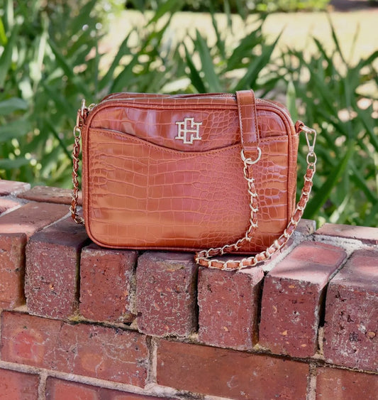 Fiona Crossbody Saddle Snakeskin