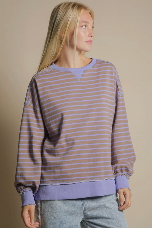 Mocha & Lavender Oversized Top