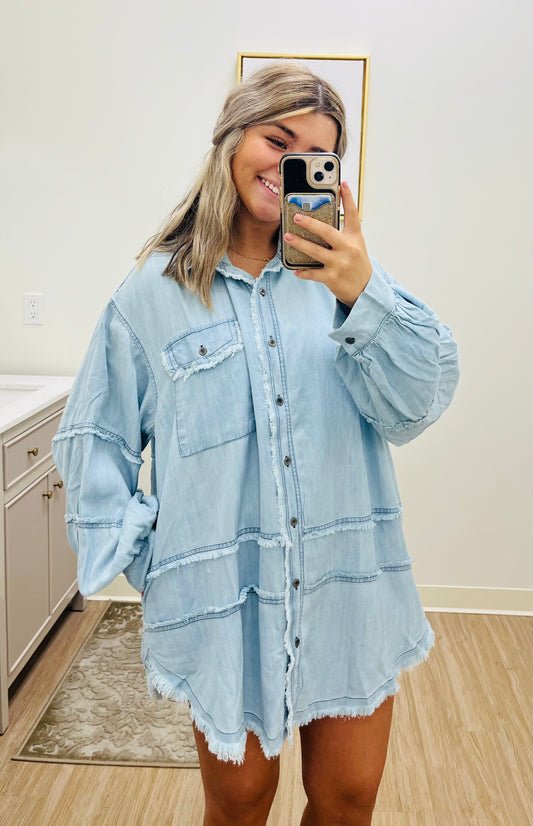 Denim Button Up Dress