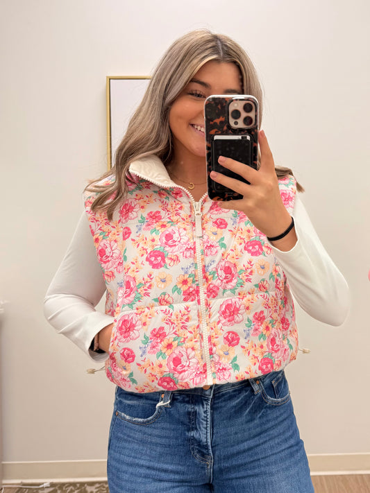 Bloom Puffer Vest- Simply Southern