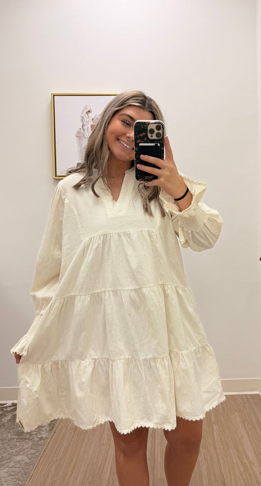Cream Corduroy Dress - Simply Southern