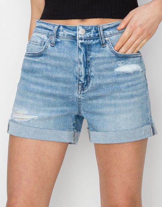 High Rise Cuffed Shorts