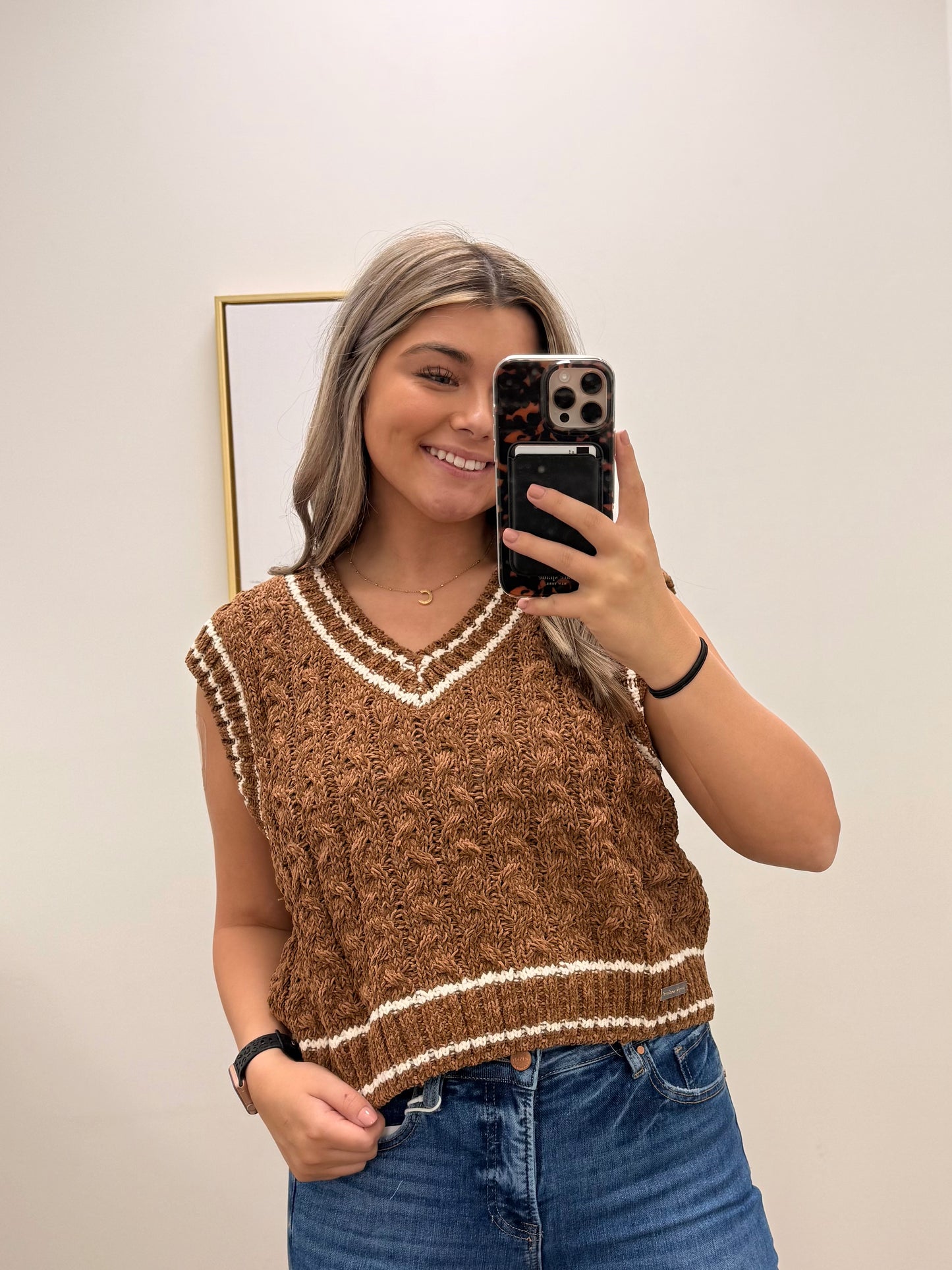 Bliss Umber Vest Swaeter - Simply Southern