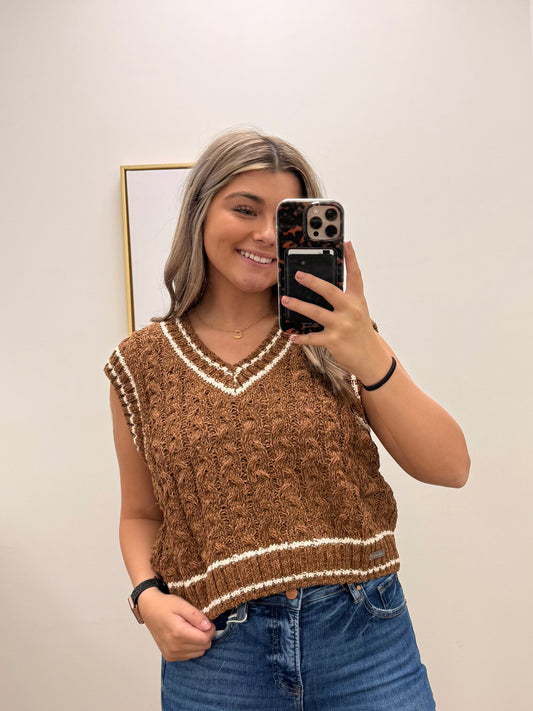 Bliss Umber Vest Swaeter - Simply Southern