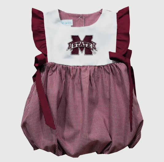 Mississippi State gingham bubble