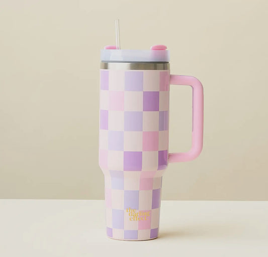 Purple Checkered Take Me Everywhere 40oz