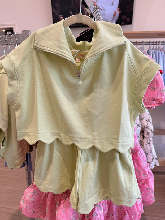 Scallop Tween Set | Lime