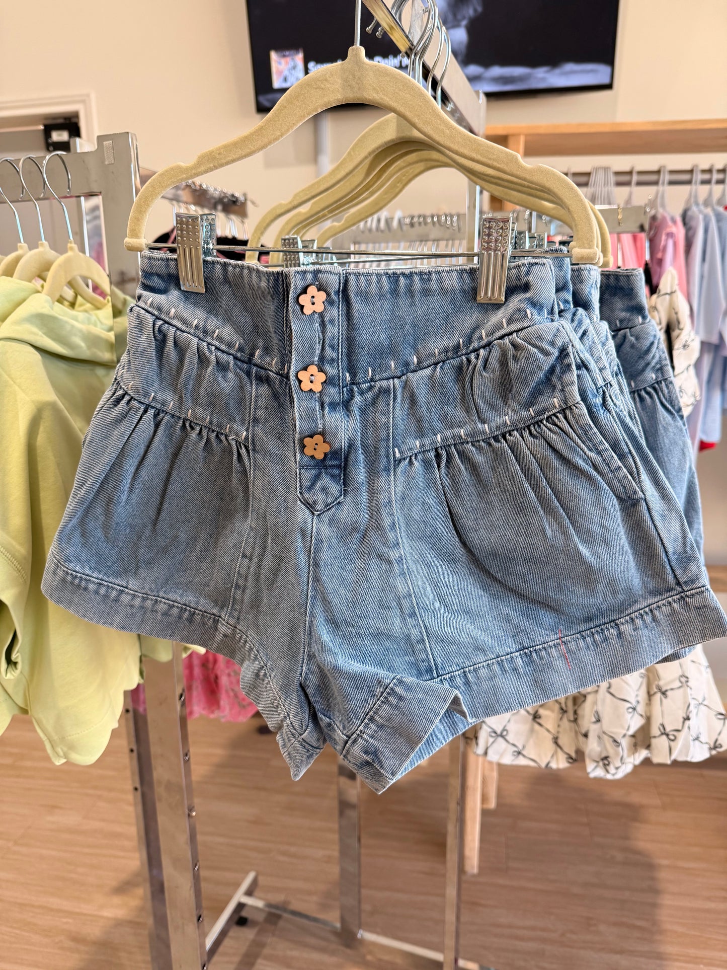 Flower Power Denim Shorts