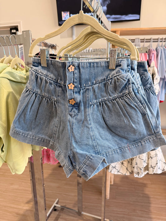 Flower Power Denim Shorts