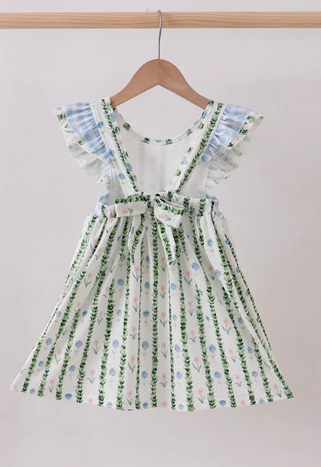 Green Floral Ruffle Dress