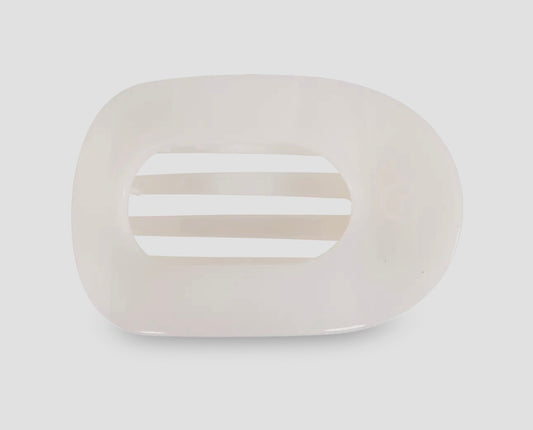 Round Flat Hair Clip | Medium | Coconut White