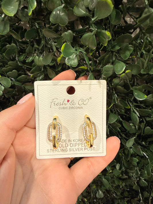 Oval Gold Earrings