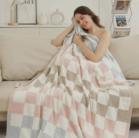 Softest blankets ever multi color check