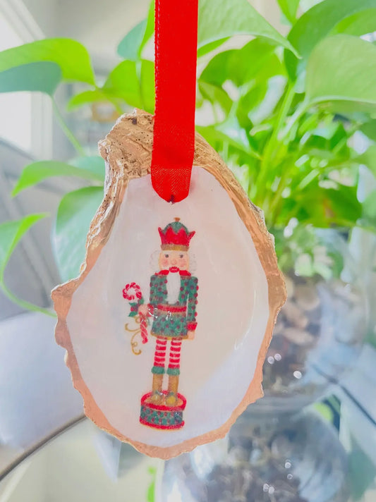 Green nutcracker oyster ornament