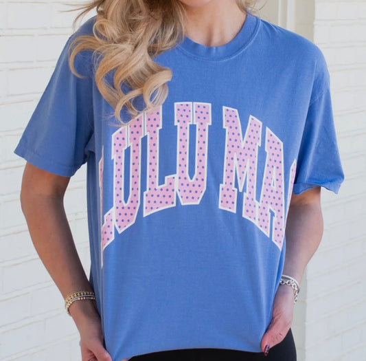 Blue/Pink Polka Dot Lulu Mac Shirt