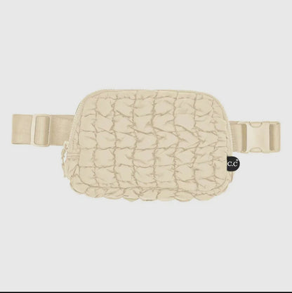 Quilted puffer belt bag