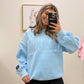 Light Blue Appliqué Sweatshirt | Lulu Mac