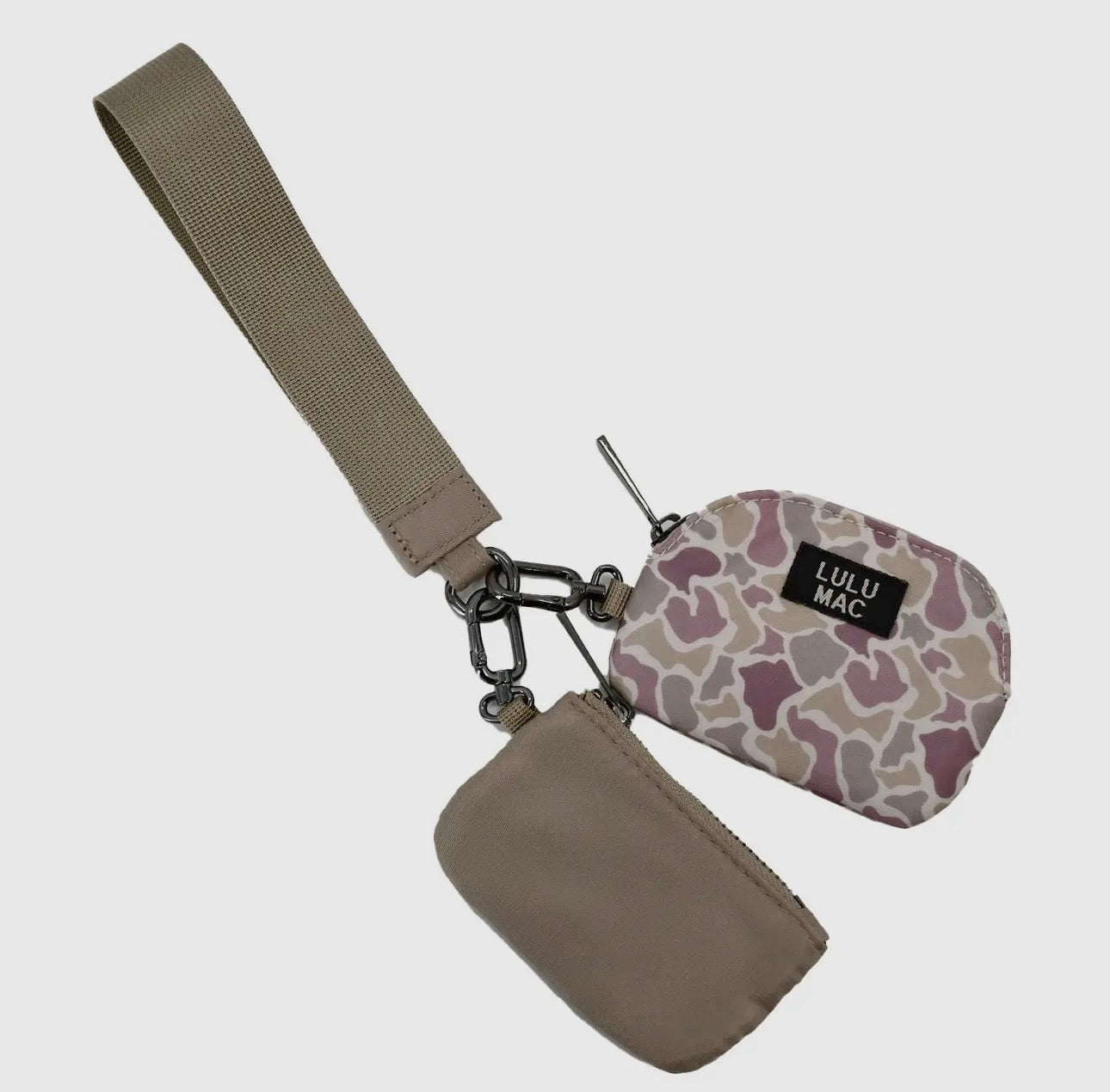 Lulu Mac Double Pouch Wristlet - Light Camo/ Beige