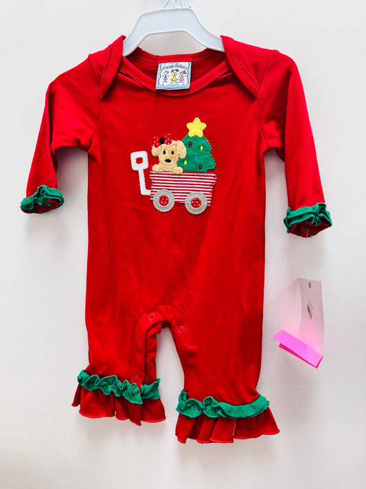 Puppy Girl Christmas Romper