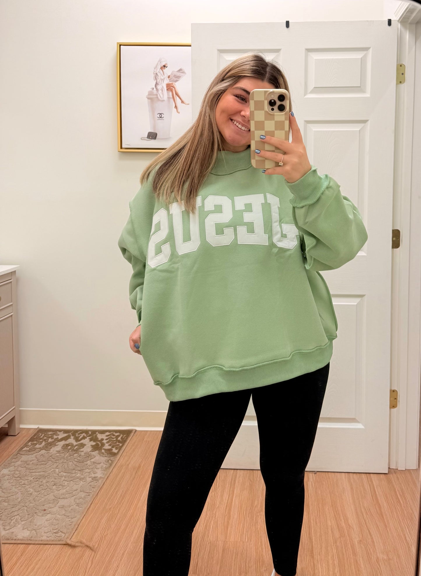 Jesus Oversized Mock Neck