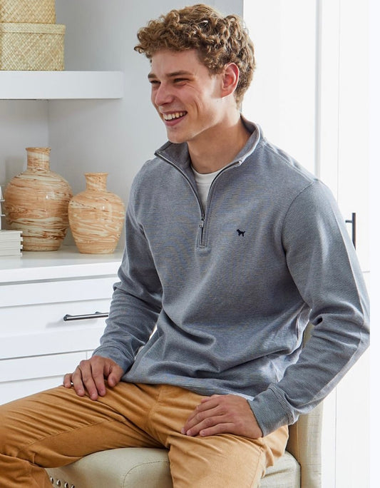 Gray Quarter Zip- Simply Southern