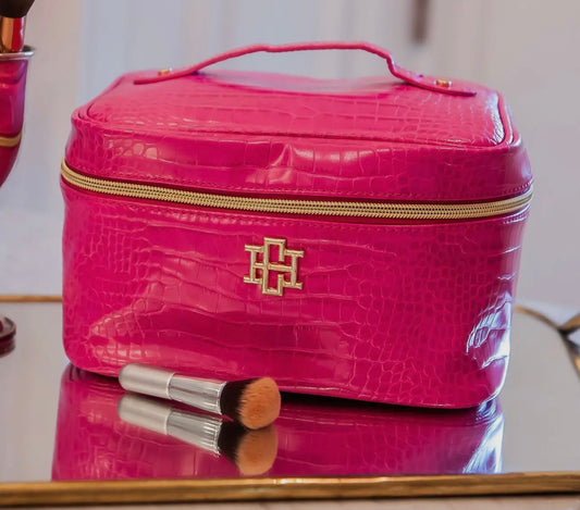 Hampton Train Case Hot Pink