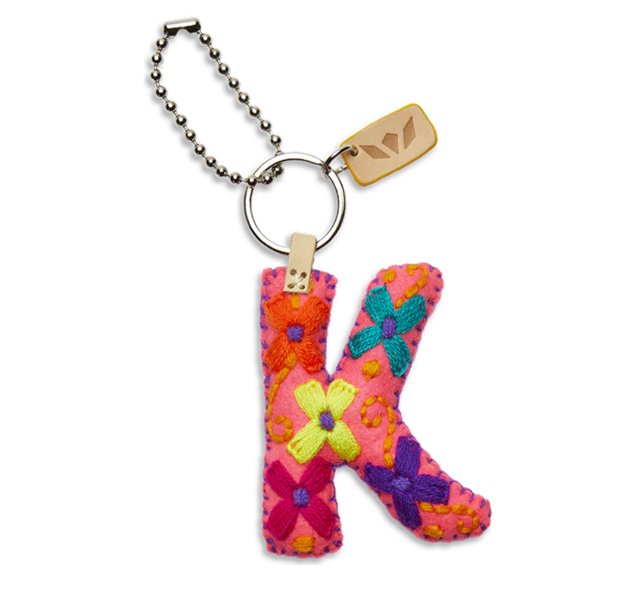 K Pink Felt Charm