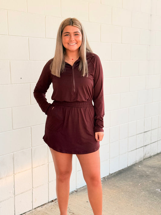 Butter Soft Athletic Romper- Dark Cherry