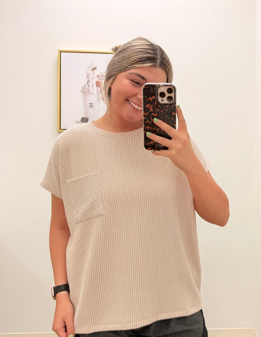 Tan Ribbed Shirt