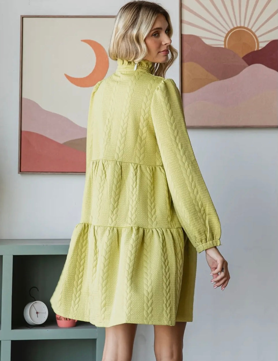 Quilted moss dress