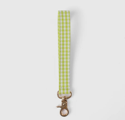 Green Gingham Wristlet Keychain