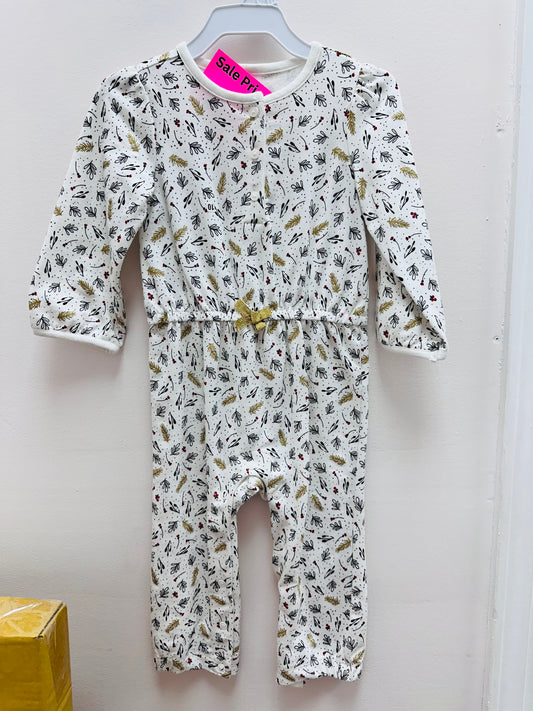 Girl Gold Christmas Romper