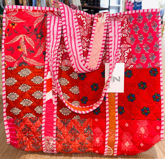 Pink Patchwork Quilted Bag