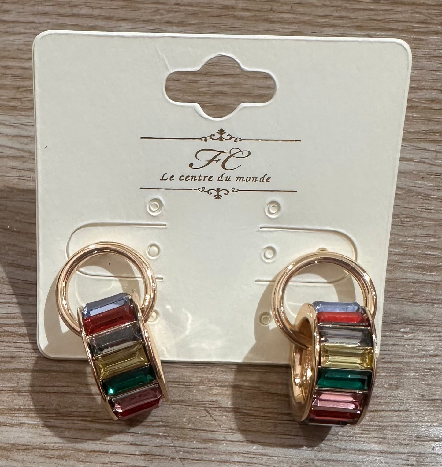 Multi Color Gold Hoops