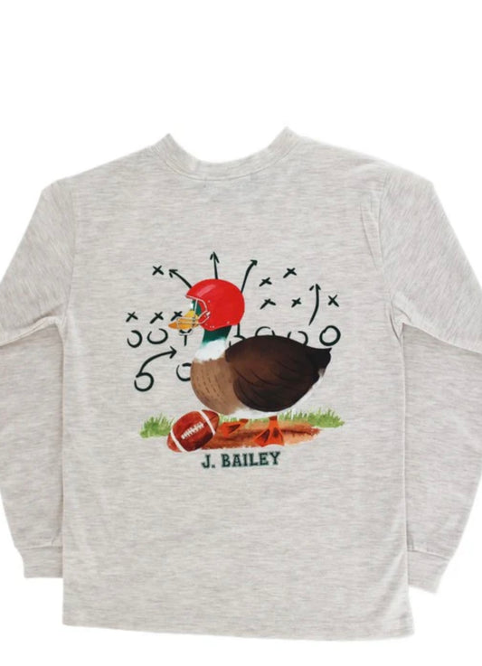 Bailey Boys Oatmeal Logo Tee Football Duck