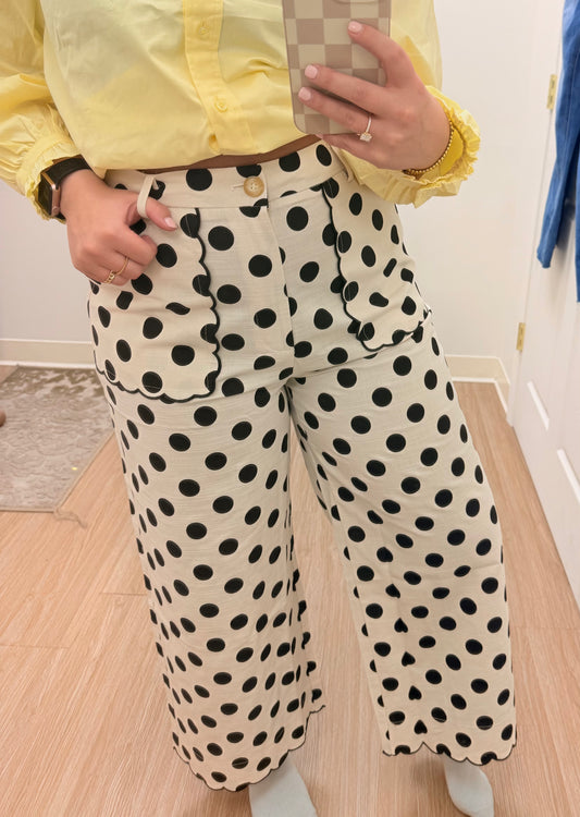 Dotty Scalloped Pants