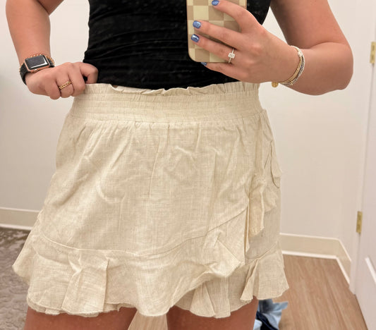 Oatmeal Denim Skort