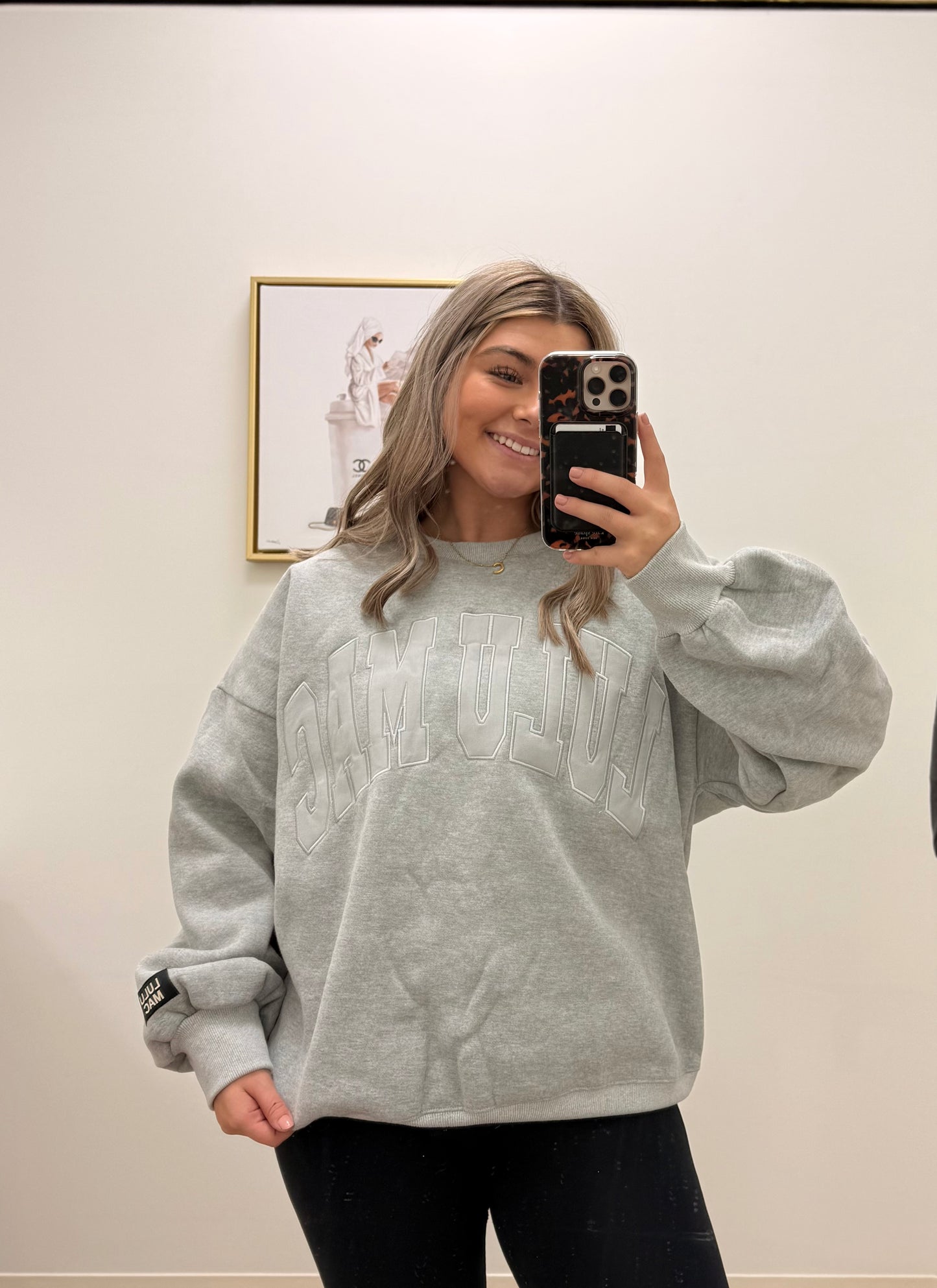 Light Grey Appliqué Sweatshirt | Lulu Mac