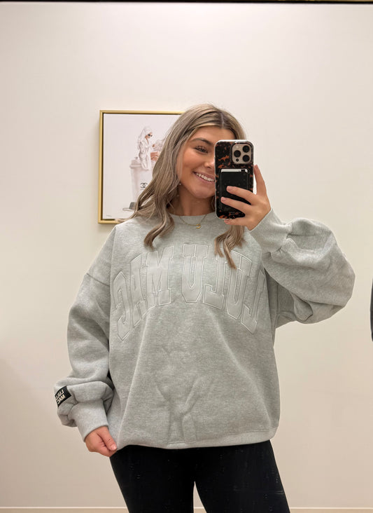 Light Grey Appliqué Sweatshirt | Lulu Mac