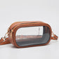 Clear Oval Crossbody Tan