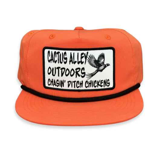 "Ditch Chickens" -  Dark Orange/ Black Rope, Snapback Cactus Alley