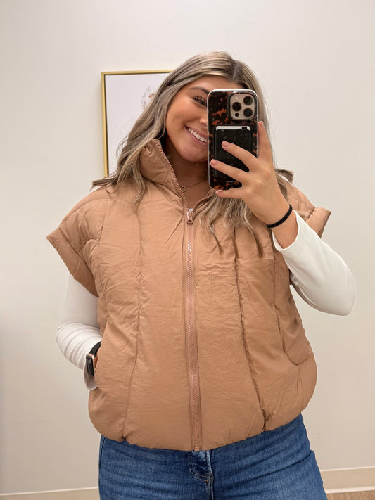 Lottie Umber Puffer Vest- Simply Southern
