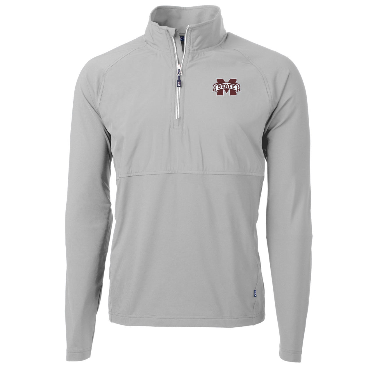 Mississippi State Cutter & Buck Adapt Eco Knit Hybrid Recycled Mens Quarter Zip