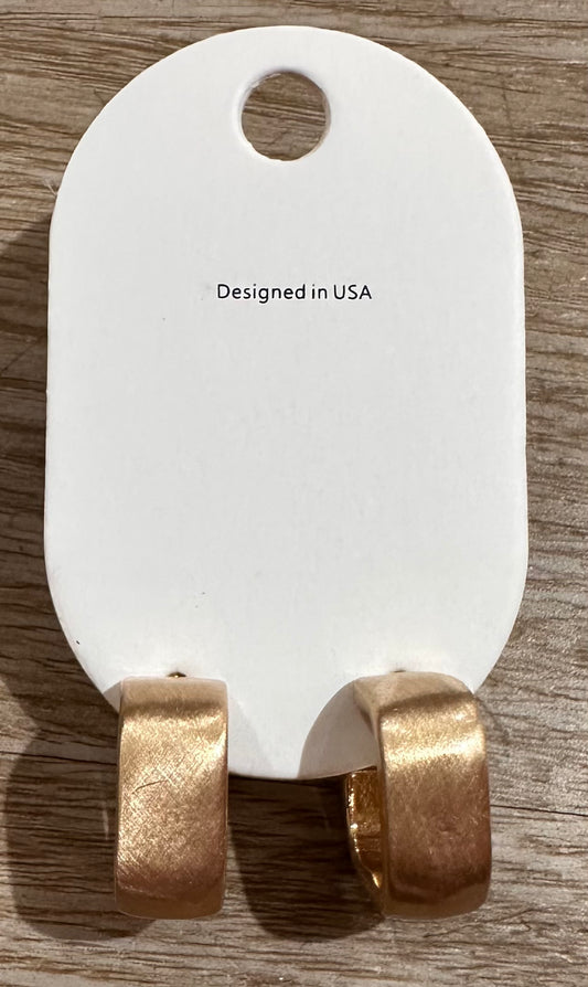 Textured Gold Square Huggies