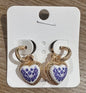 Blue Blossom Heart Earrings