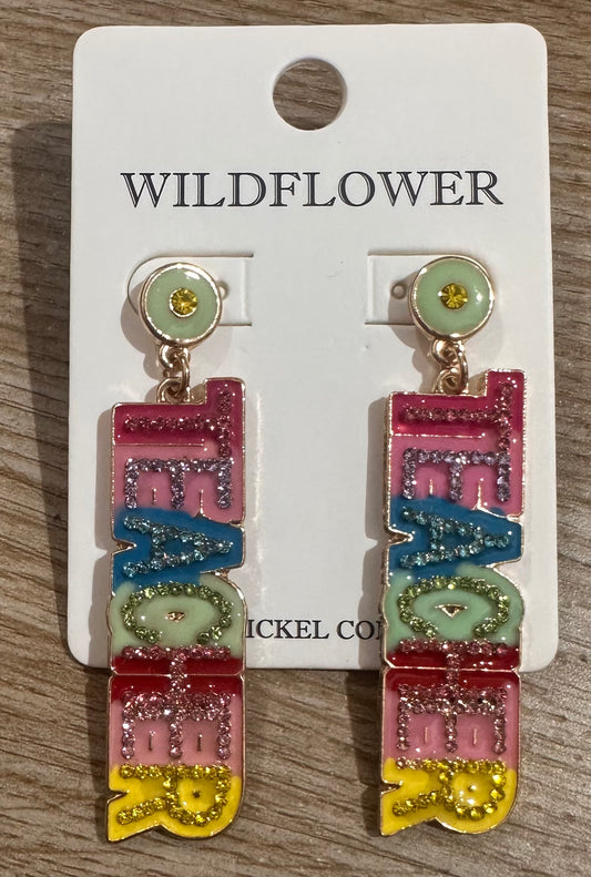 Multicolor Teacher Earrings