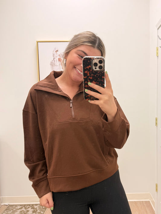 Chocolate Long Sleeve Quarter Zip